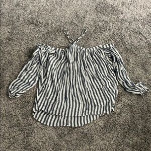 Stripe off shoulder top